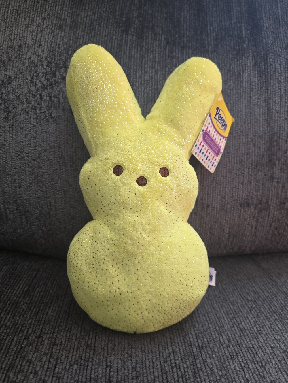 NWT Peeps 10 Inch Easter Bunny Yellow Sparkle Plush